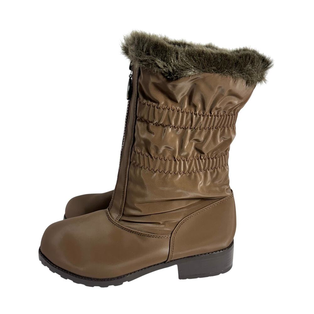 Snowland Womens 8 Brown Faux Fur Fleece Lined Snow Boots Y2K Apres Ski Winter